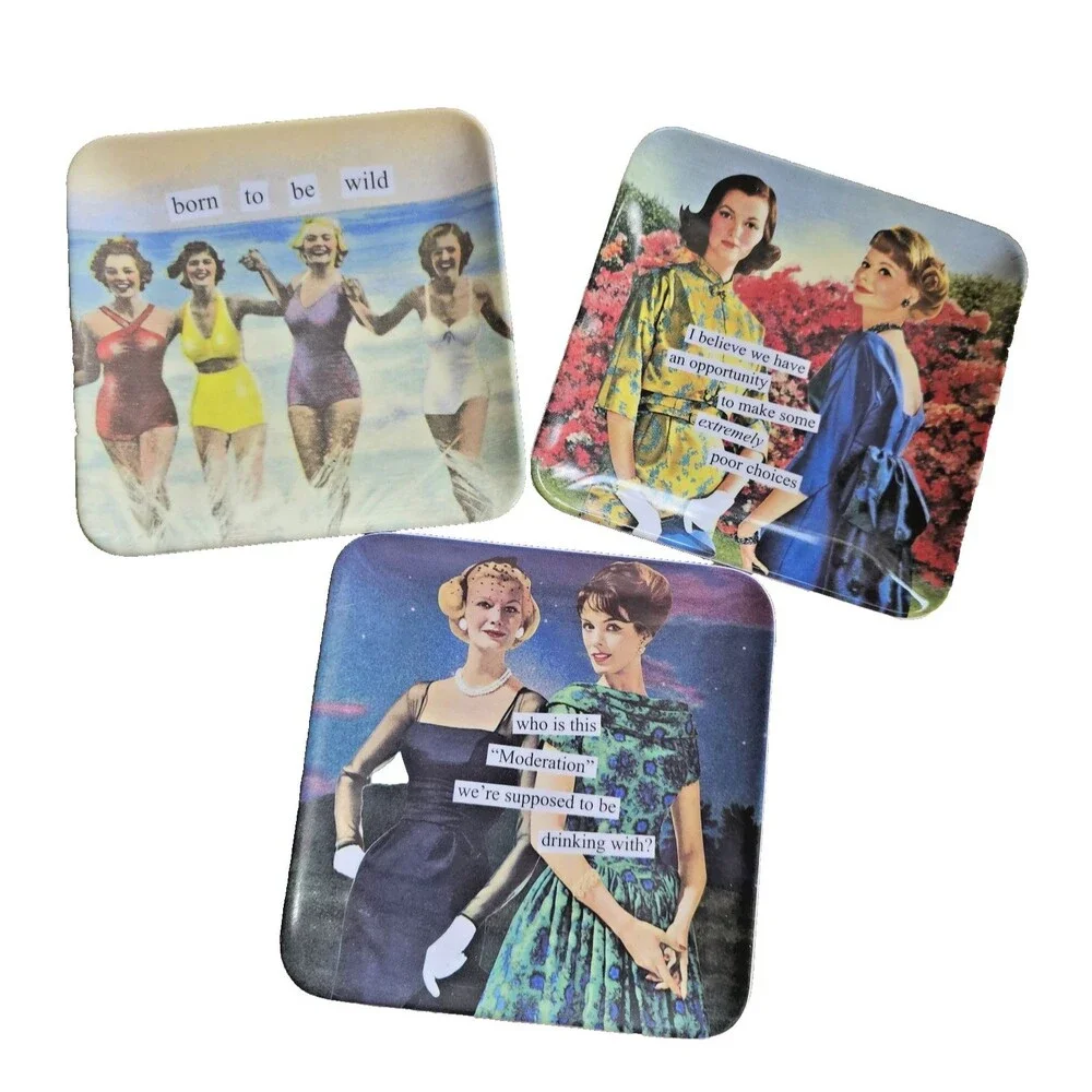 Anne Taintor 100% Melamine Mini Trays 5.5x5.5